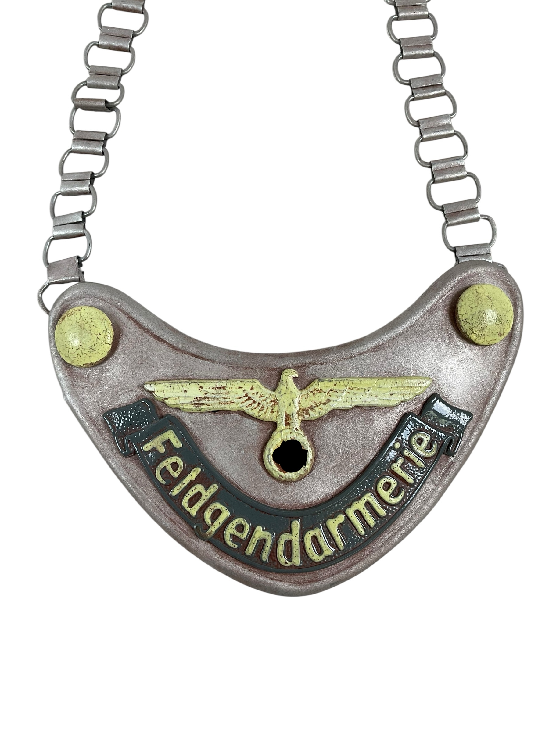 WW2 German Feldgendarmerie Police Chained Dog Gorget REPRODUCTION WW2 German Feldgendarmerie Police Chained Dog Gorget REPRODUCTION