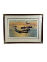 WW2 US USN Navy Gallant Ohio Robert Taylor Signed X 7 Numbered Print Framed 36 1/2" X 27 1/2"