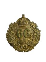 WW1 Canadian CEF 66th Battalion Cap Badge