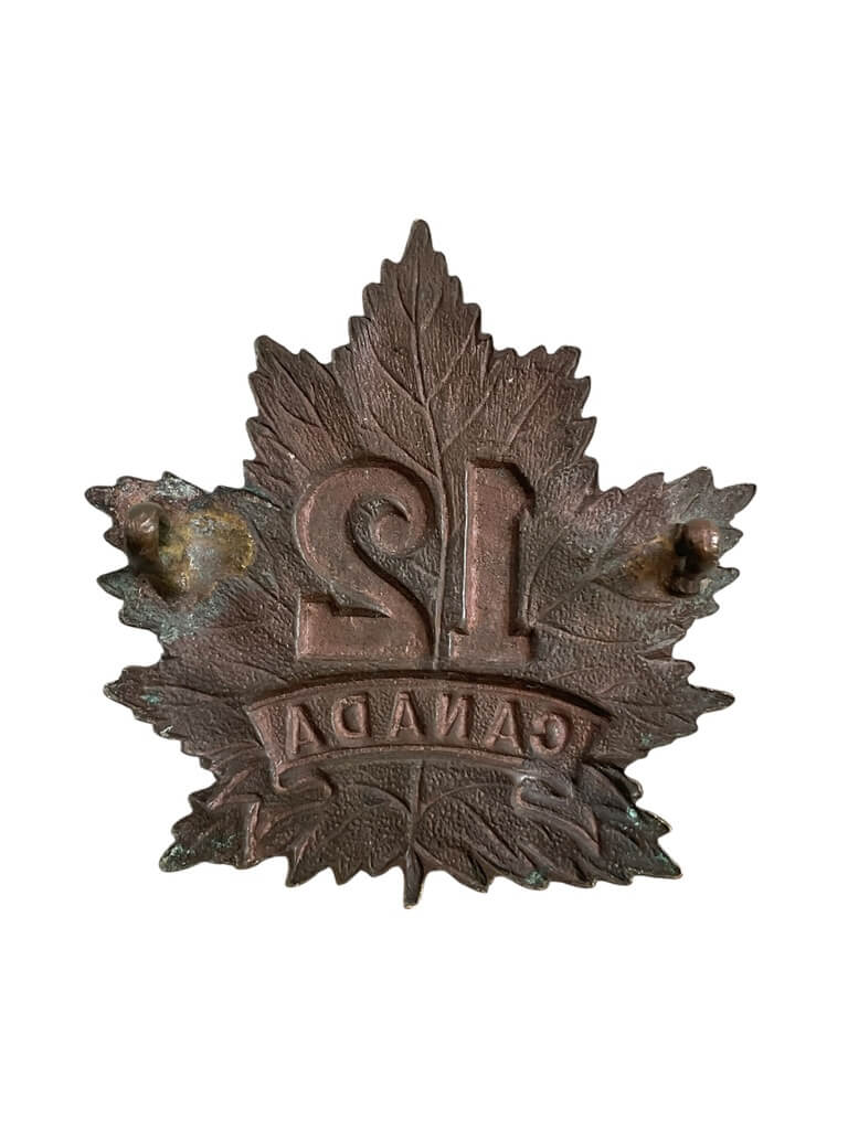 WW1 Canadian CEF 12th Battalion Other Ranks Cap Badge WW1 Canadian CEF 12th Battalion Other Ranks Cap Badge