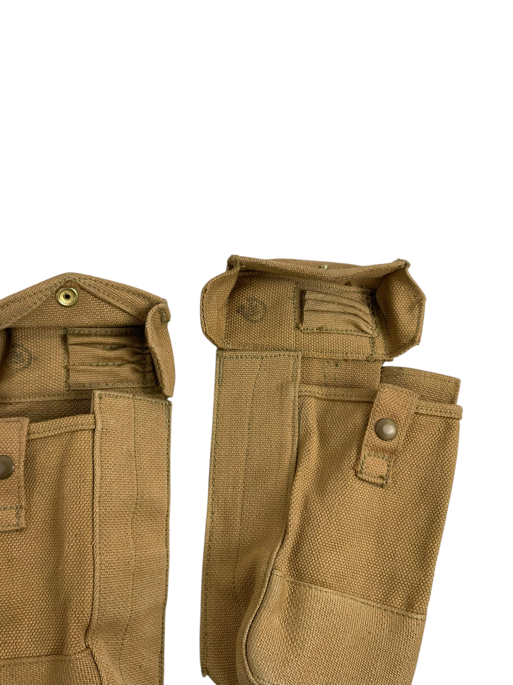 WW2 Canadian Army P37 Small Basic Pouches C Broad Arrowed Pair WW2 Canadian Army P37 Small Basic Pouches C Broad Arrowed Pair