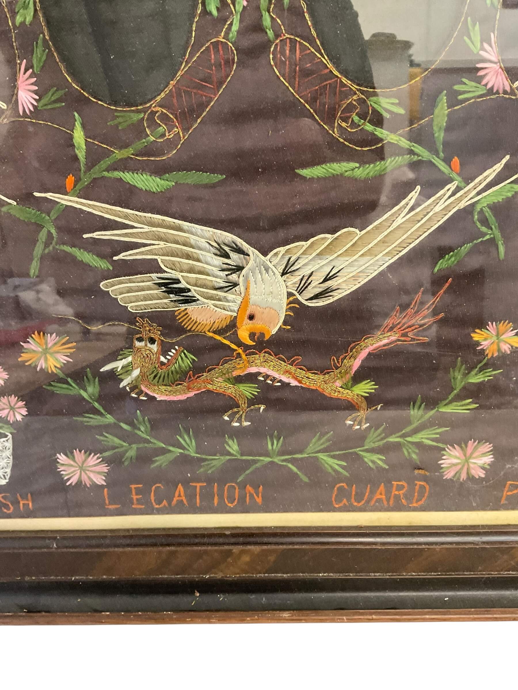 British 27th Royal Irish Fusiliers Boxer Rebellion Framed Needlepoint 29 1/2" X 26 1/2" British 27th Royal Irish Fusiliers Boxer Rebellion Framed Needlepoint 29 1/2" X 26 1/2"