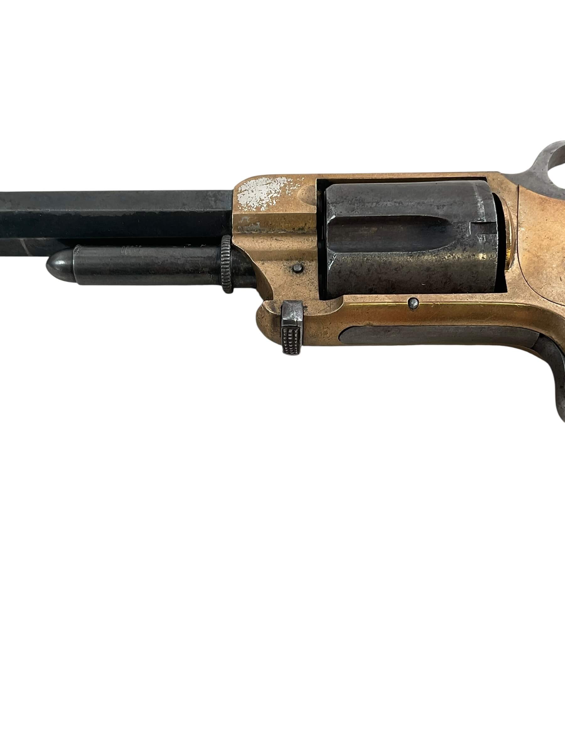 US 1871 Whitneyville Brass Framed .32 Rimfire Revolver Antique US 1871 Whitneyville Brass Framed .32 Rimfire Revolver Antique