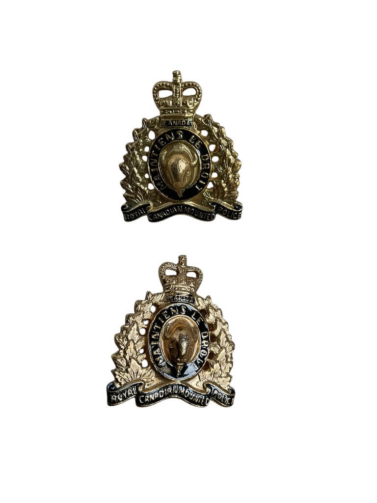 Royal Canadian Mounted Police RCMP Collars Insignia Pair Royal Canadian Mounted Police RCMP Collars Insignia Pair