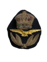 British RAF Officers Bullion Wire Cap Badge 1920's Era