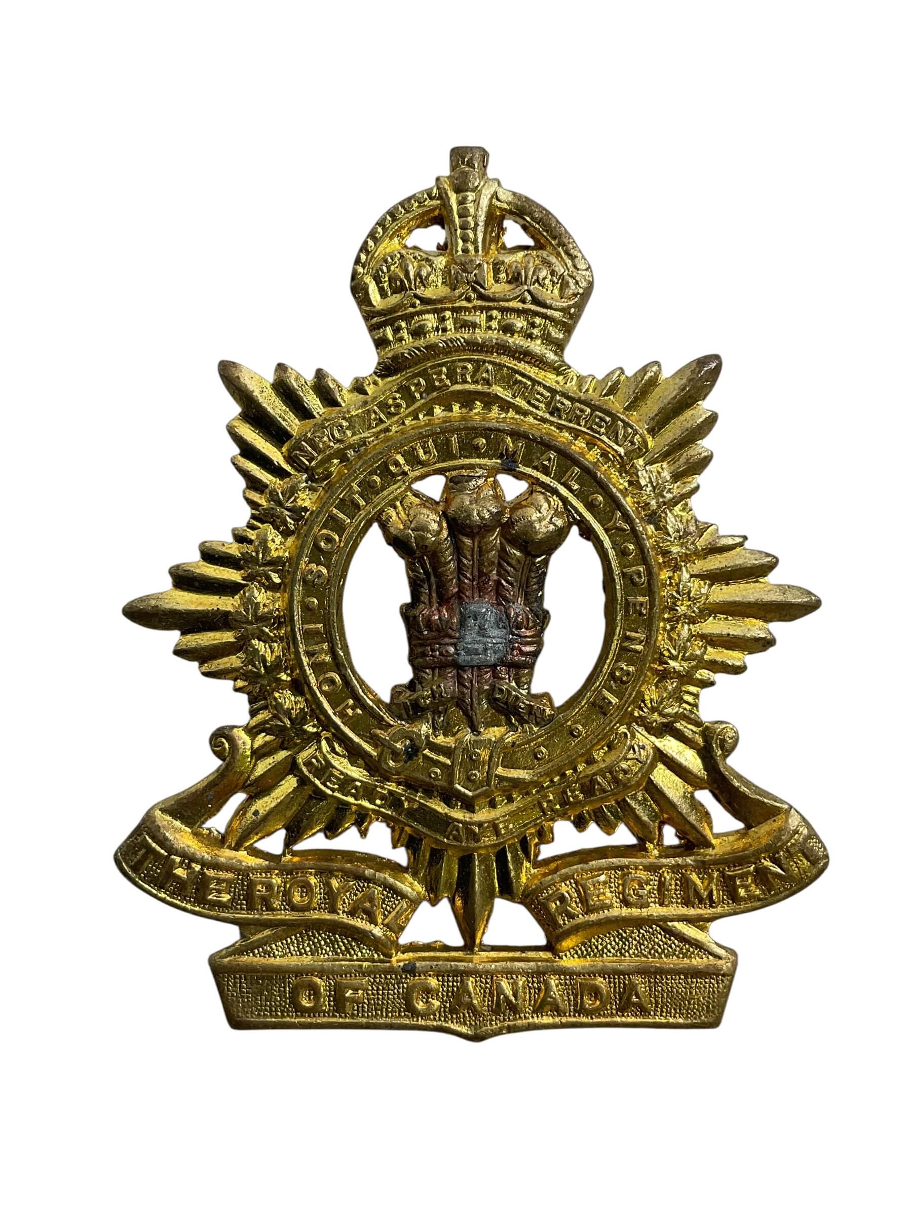 WW2 Canadian The Royal Regiment Cap Badge WW2 Canadian The Royal Regiment Cap Badge