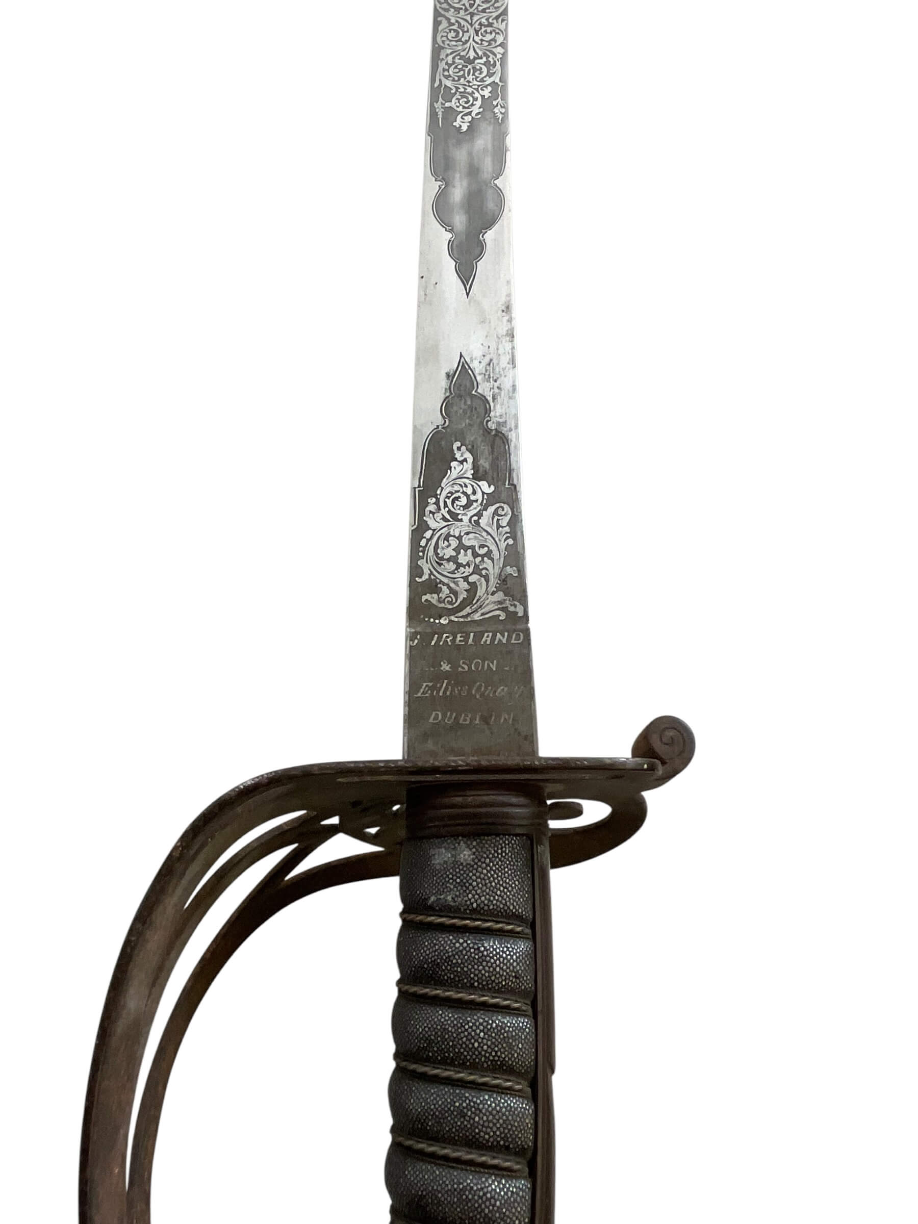 Victorian Royal Irish Constabulary Officers Sword with Scabbard Maker J Ireland and Sons Dublin Victorian Royal Irish Constabulary Officers Sword with Scabbard Maker J Ireland and Sons Dublin