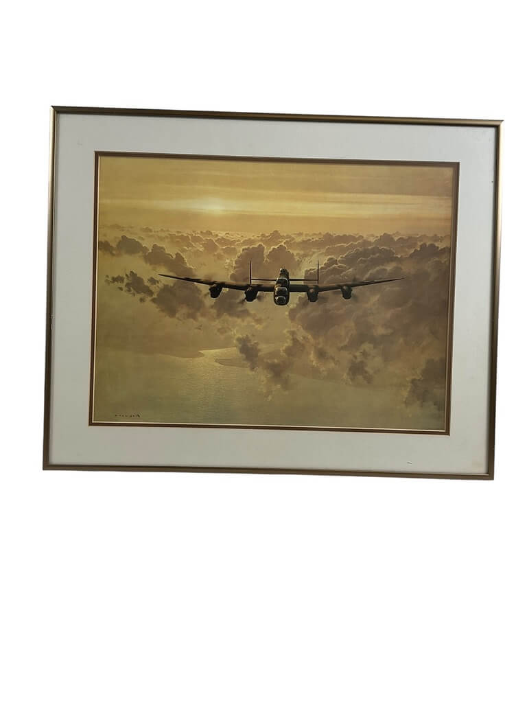 WW2 British RAF Spitfire In Flight Print Framed 20" X 16" WW2 British RAF Spitfire In Flight Print Framed 20" X 16"