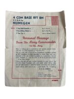 WW2 Canadian 4th Division Nijmegen Repat Newsletter