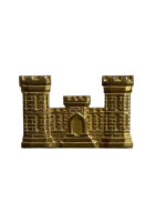 WW2 US Corps Of Engineers Collar Badge Insignia Pin Back Single