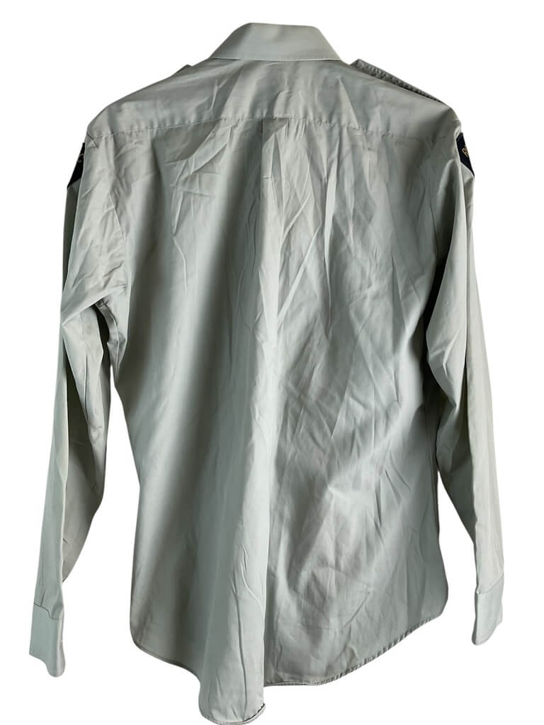 Royal Canadian Mounted Police RCMP Long Sleeve Blue Shirt With Woven Patches Size 16 Royal Canadian Mounted Police RCMP Long Sleeve Blue Shirt With Woven Patches Size 16