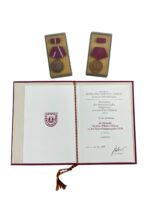 East German DDR Faithful Service X 2 Full Size Medals With Ribbon Bars and Document