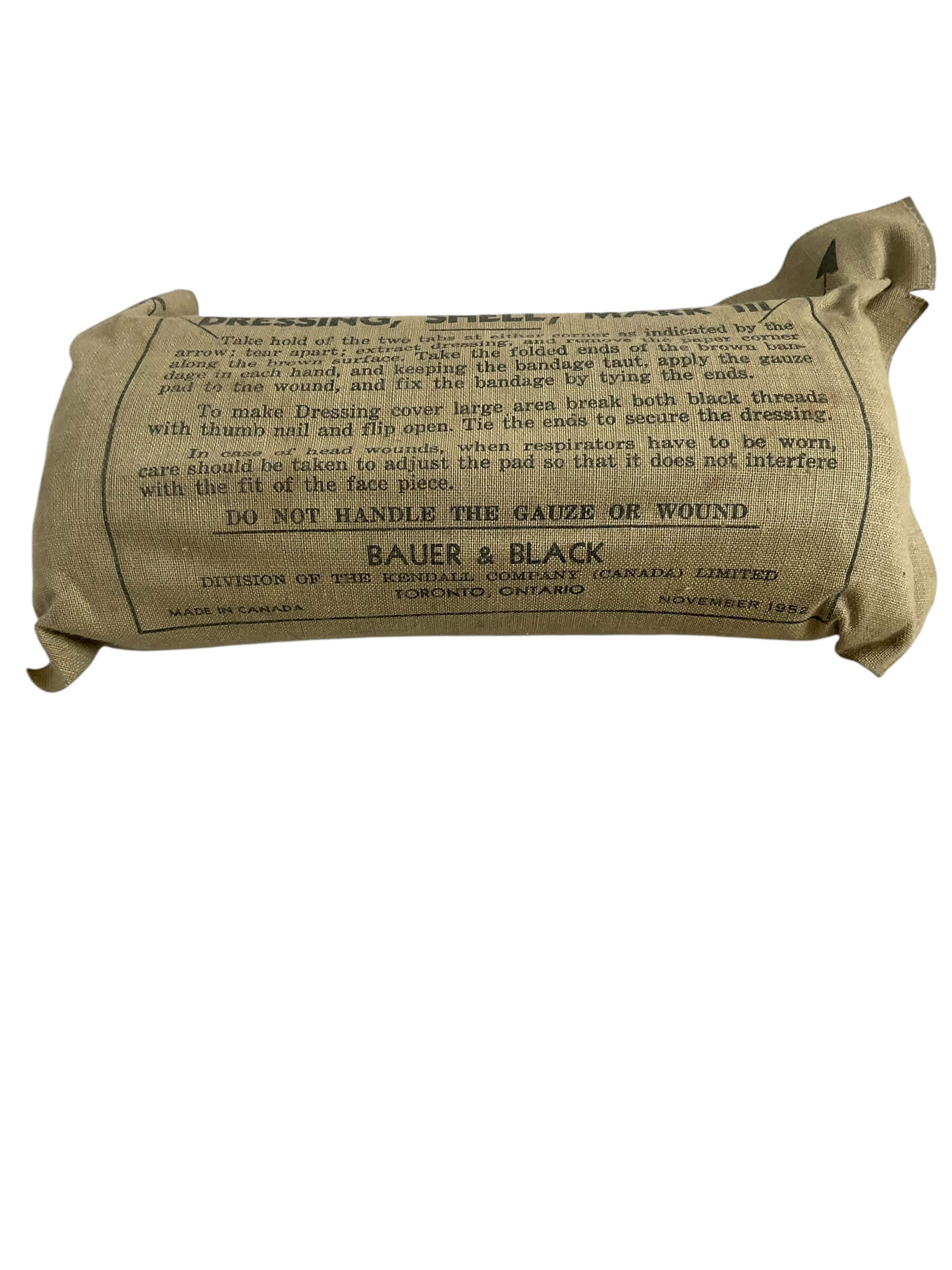 Canadian Army Korean War RCAMC Large Shell Dressing Canadian Army Korean War RCAMC Large Shell Dressing