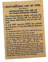 WW2 US USAAF Multi-Motoroed Aircraft Identification Altitude Distance Finder Card WW2 US USAAF Multi-Motoroed Aircraft Identification Altitude Distance Finder Card