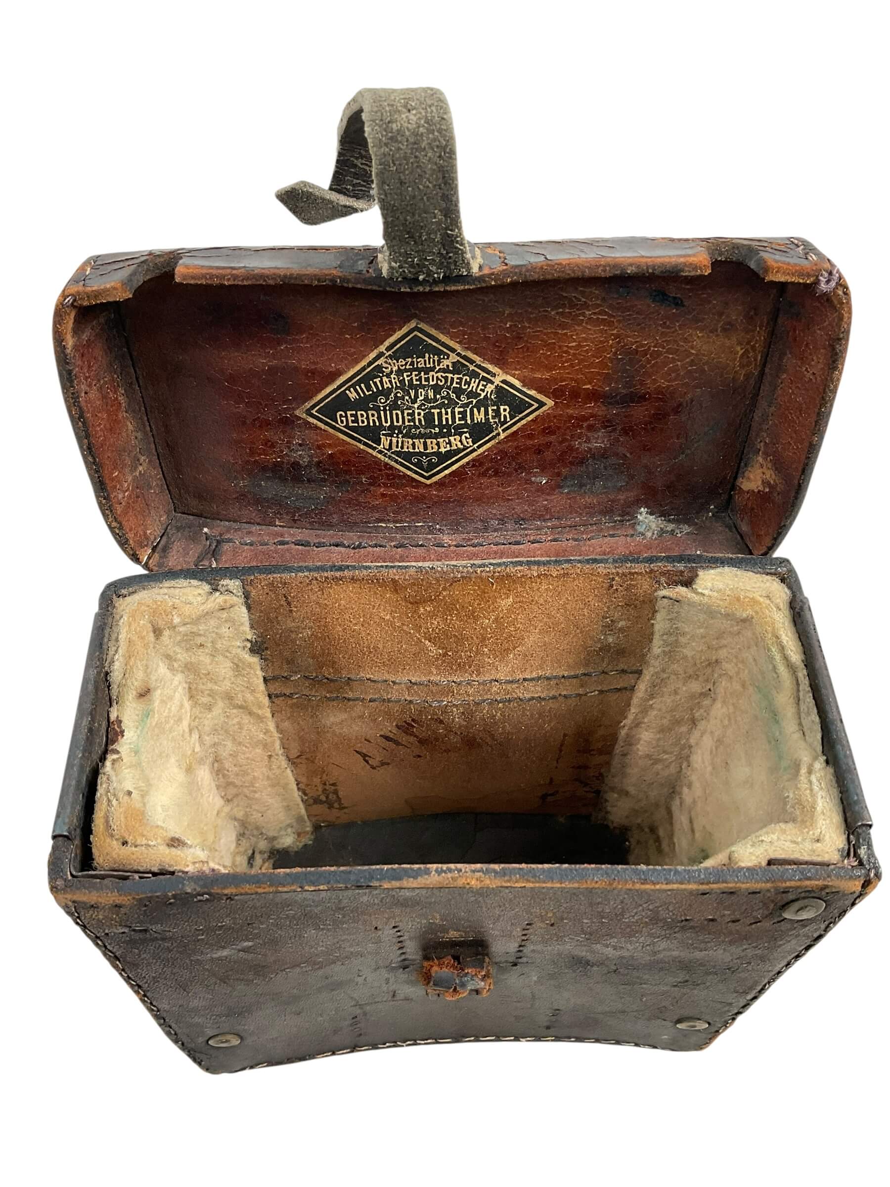 Imperial German Officers Private Purchase Binoculars In Leather Case Imperial German Officers Private Purchase Binoculars In Leather Case