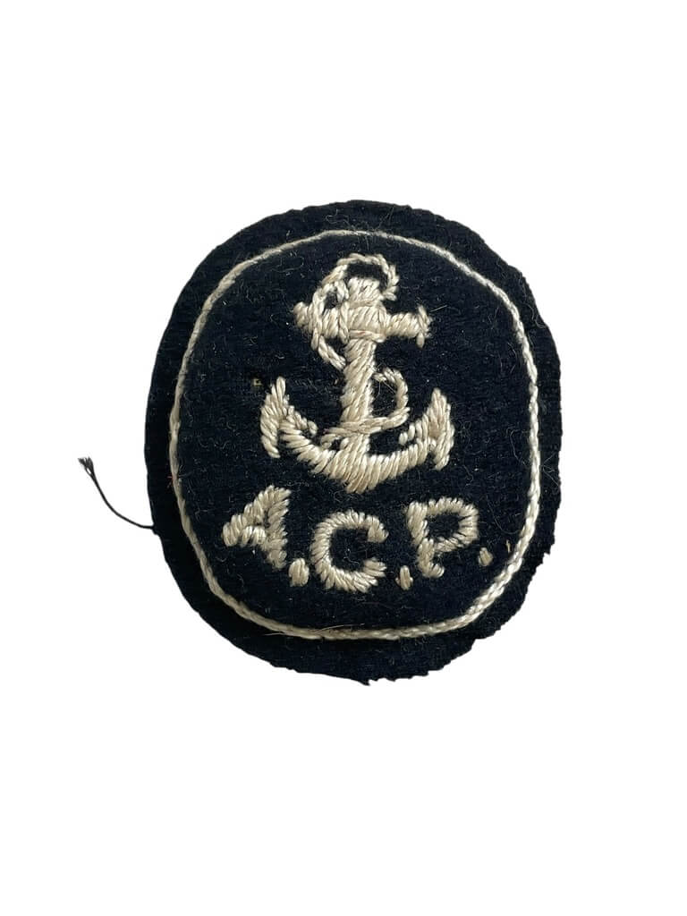 British Navy Admiralty Civil Police Cloth Cap Badge British Navy Admiralty Civil Police Cloth Cap Badge
