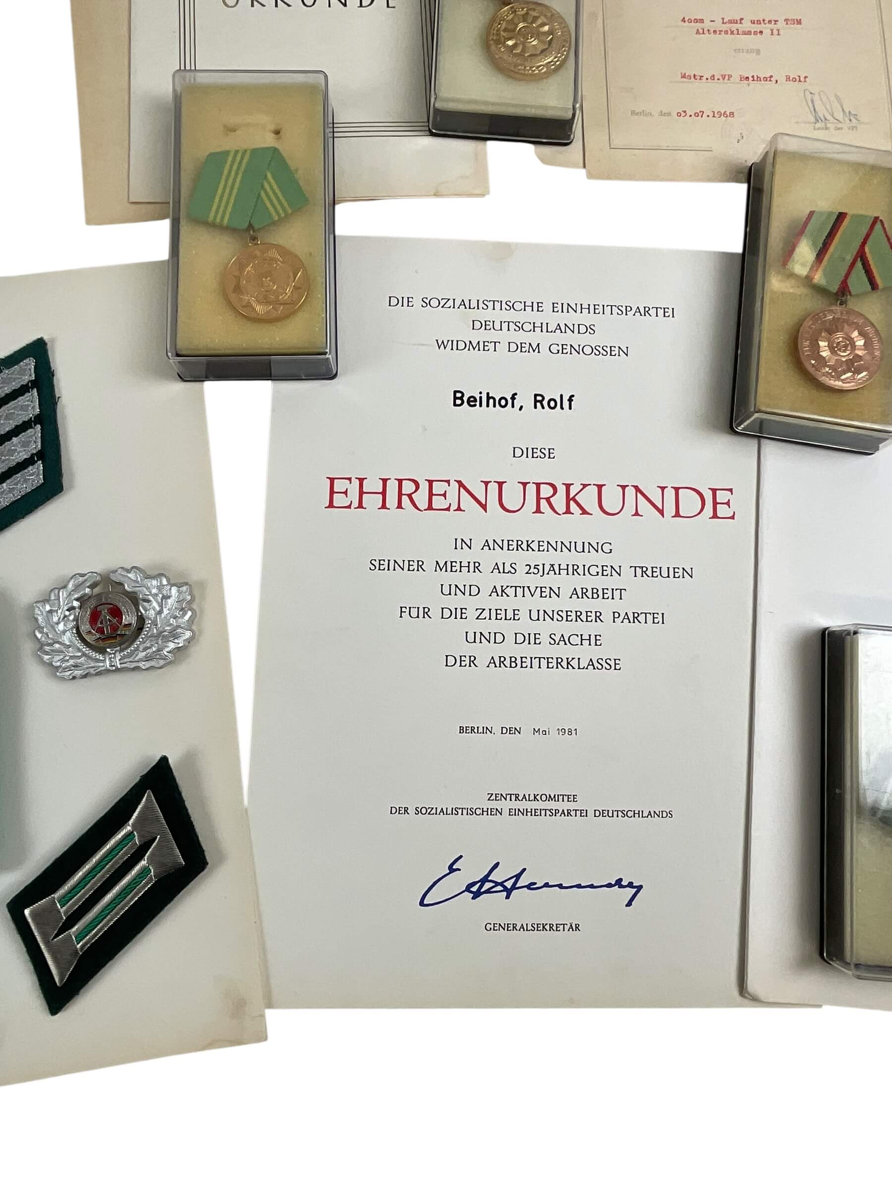 East German Police Officers Medal Group Lot X 10 With Documents East German Police Officers Medal Group Lot X 10 With Documents