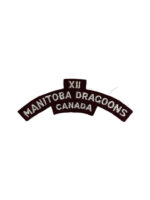 WW2 Canadian 12th Manitoba Dragoons Canada Shoulder Title Insignia Single