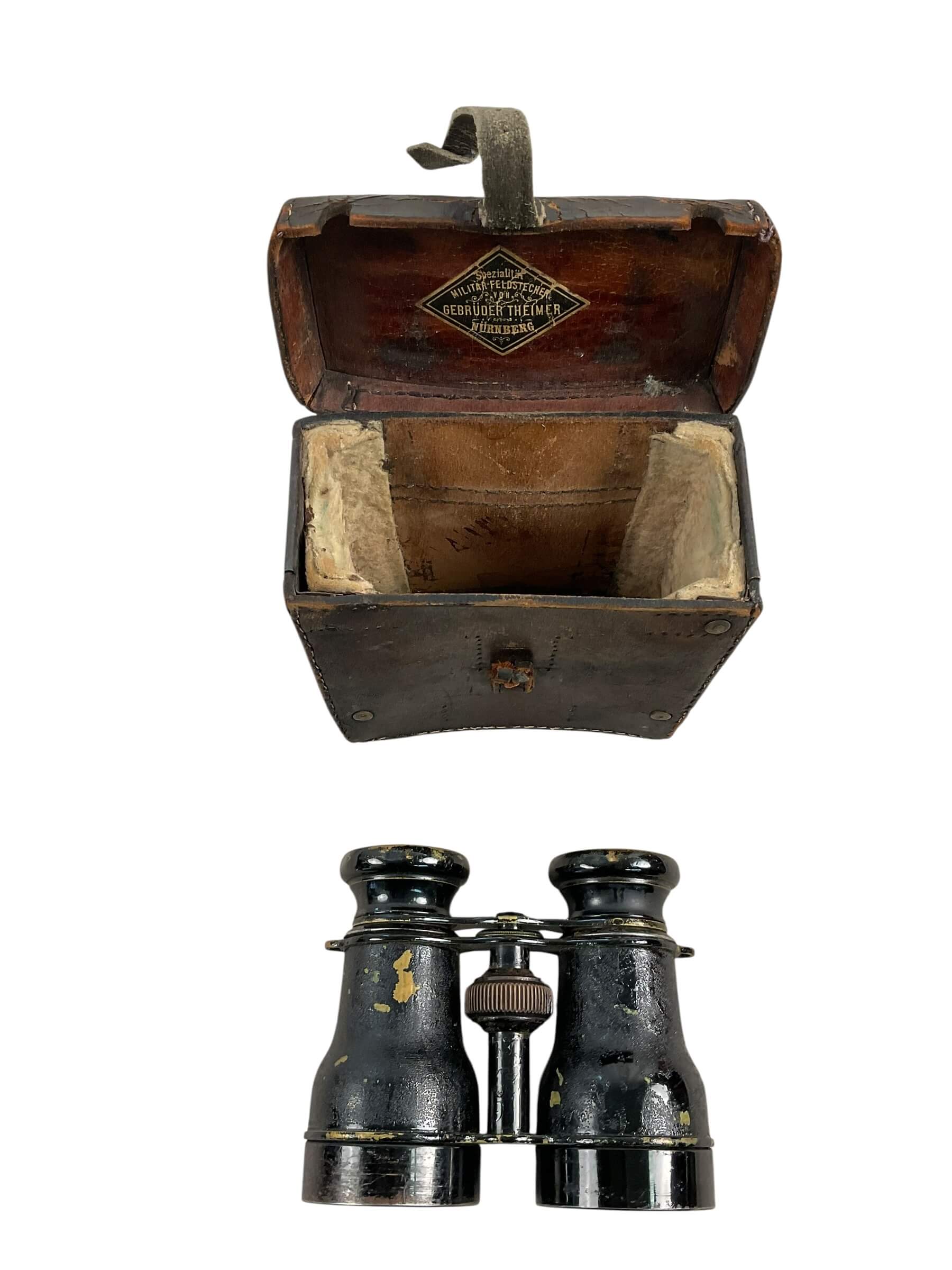 Imperial German Officers Private Purchase Binoculars In Leather Case Imperial German Officers Private Purchase Binoculars In Leather Case