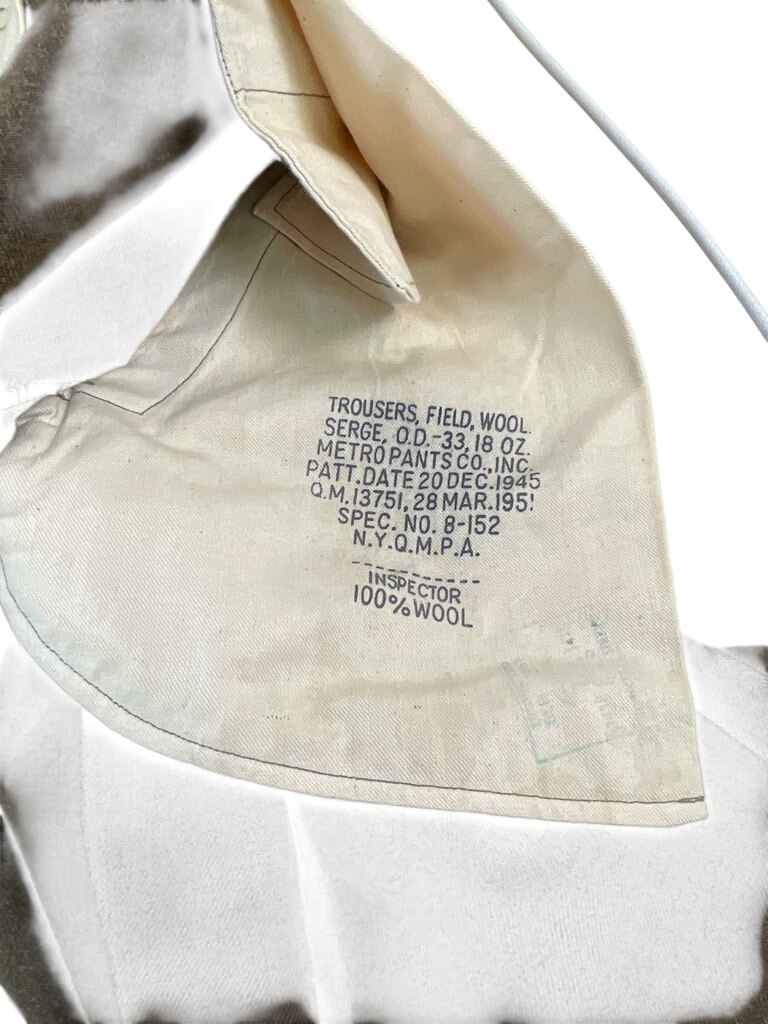 US Army Korean War Field Trousers Pants Size 36 X 33 Dated 1951 US Army Korean War Field Trousers Pants Size 36 X 33 Dated 1951