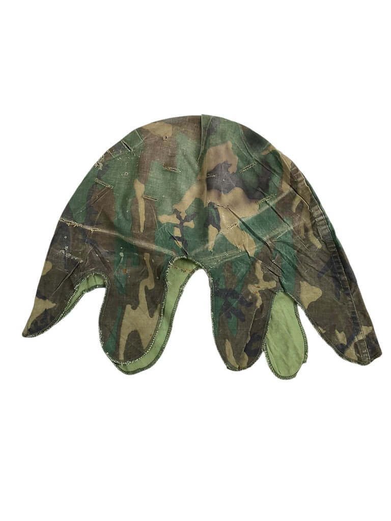 US Army M1 Camouflage Helmet Cover Dated 1977 US Army M1 Camouflage Helmet Cover Dated 1977
