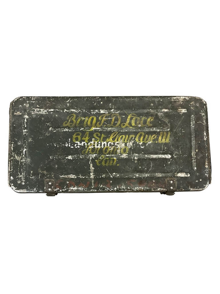 WW2 German Army Transit Box Repurposed Canadian Brigadier Lance 28" X 13" X 11" WW2 German Army Transit Box Repurposed Canadian Brigadier Lance 28" X 13" X 11"