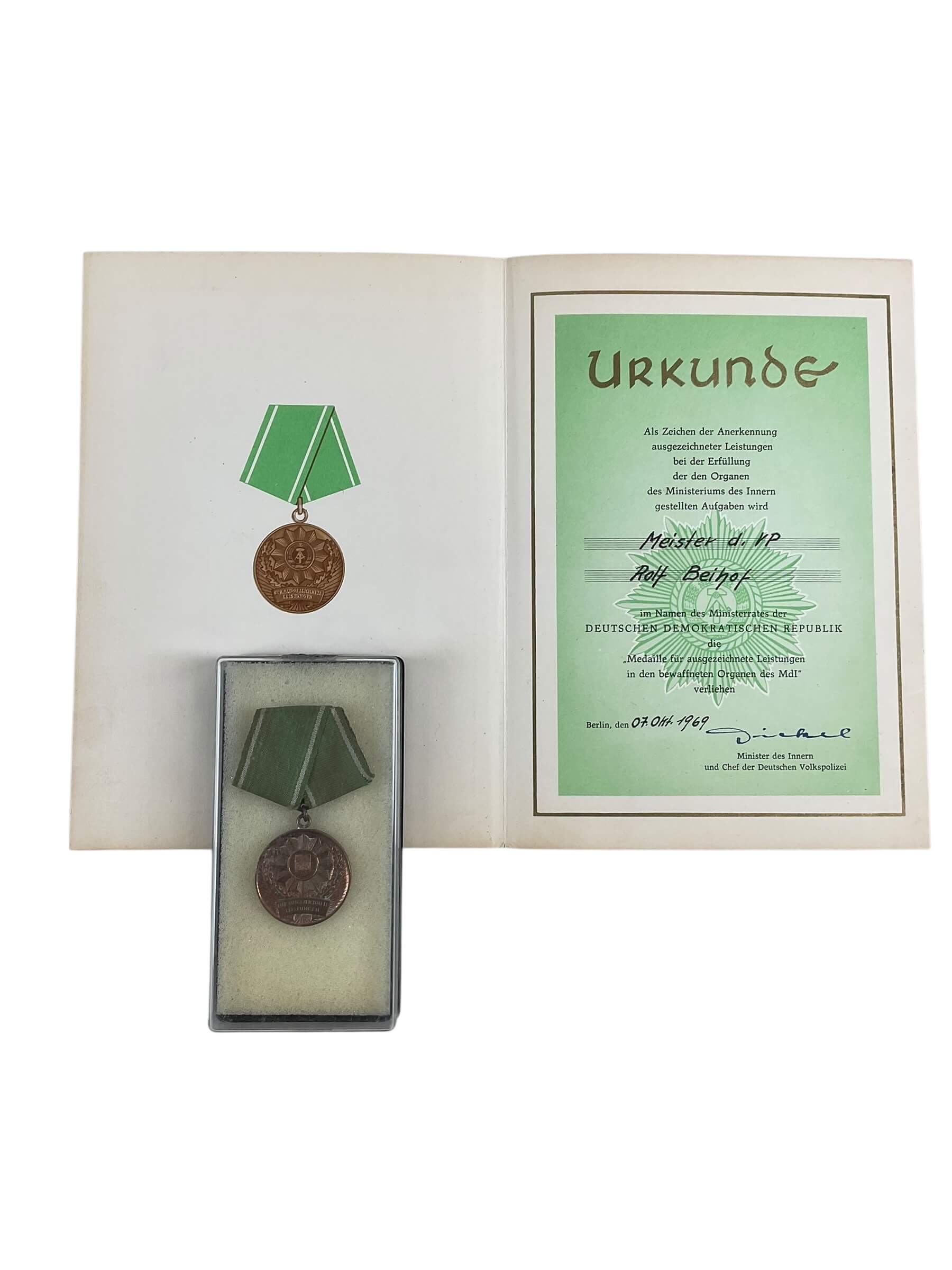 East German Police Officers Medal Group Lot X 10 With Documents East German Police Officers Medal Group Lot X 10 With Documents