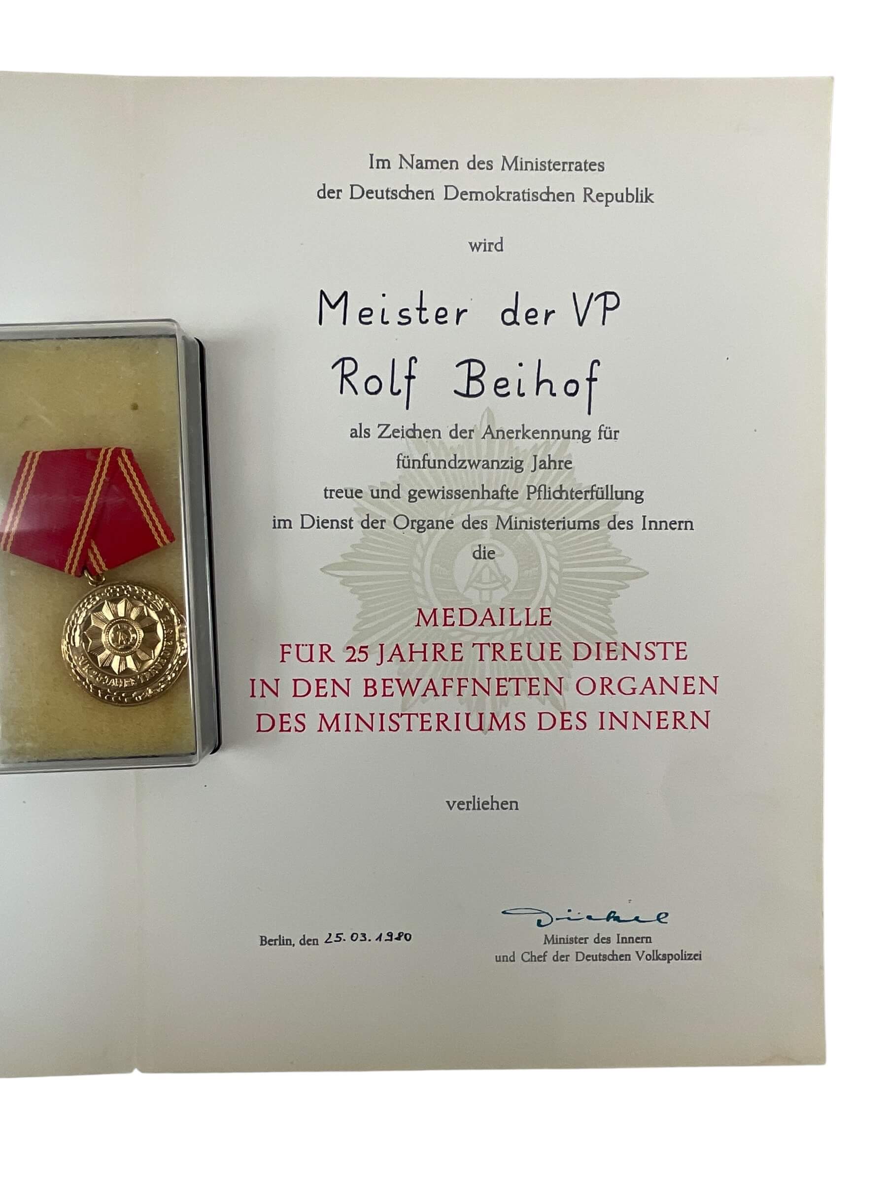 East German Police Officers Medal Group Lot X 10 With Documents East German Police Officers Medal Group Lot X 10 With Documents