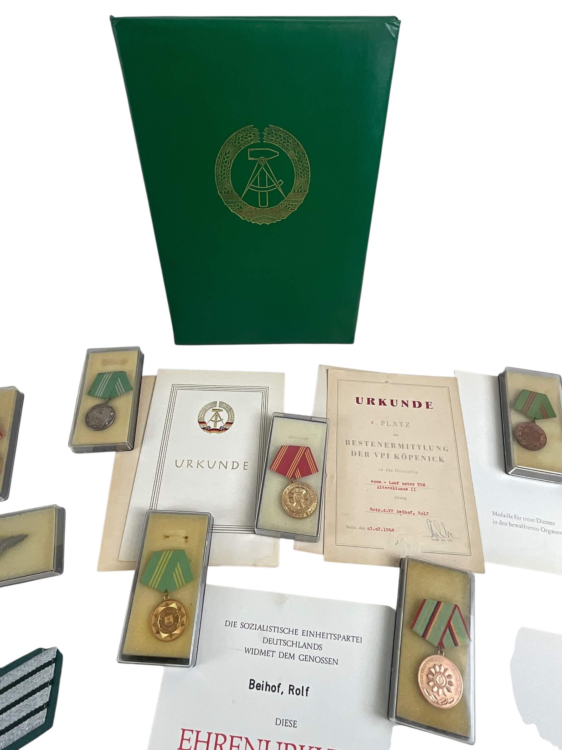 East German Police Officers Medal Group Lot X 10 With Documents East German Police Officers Medal Group Lot X 10 With Documents