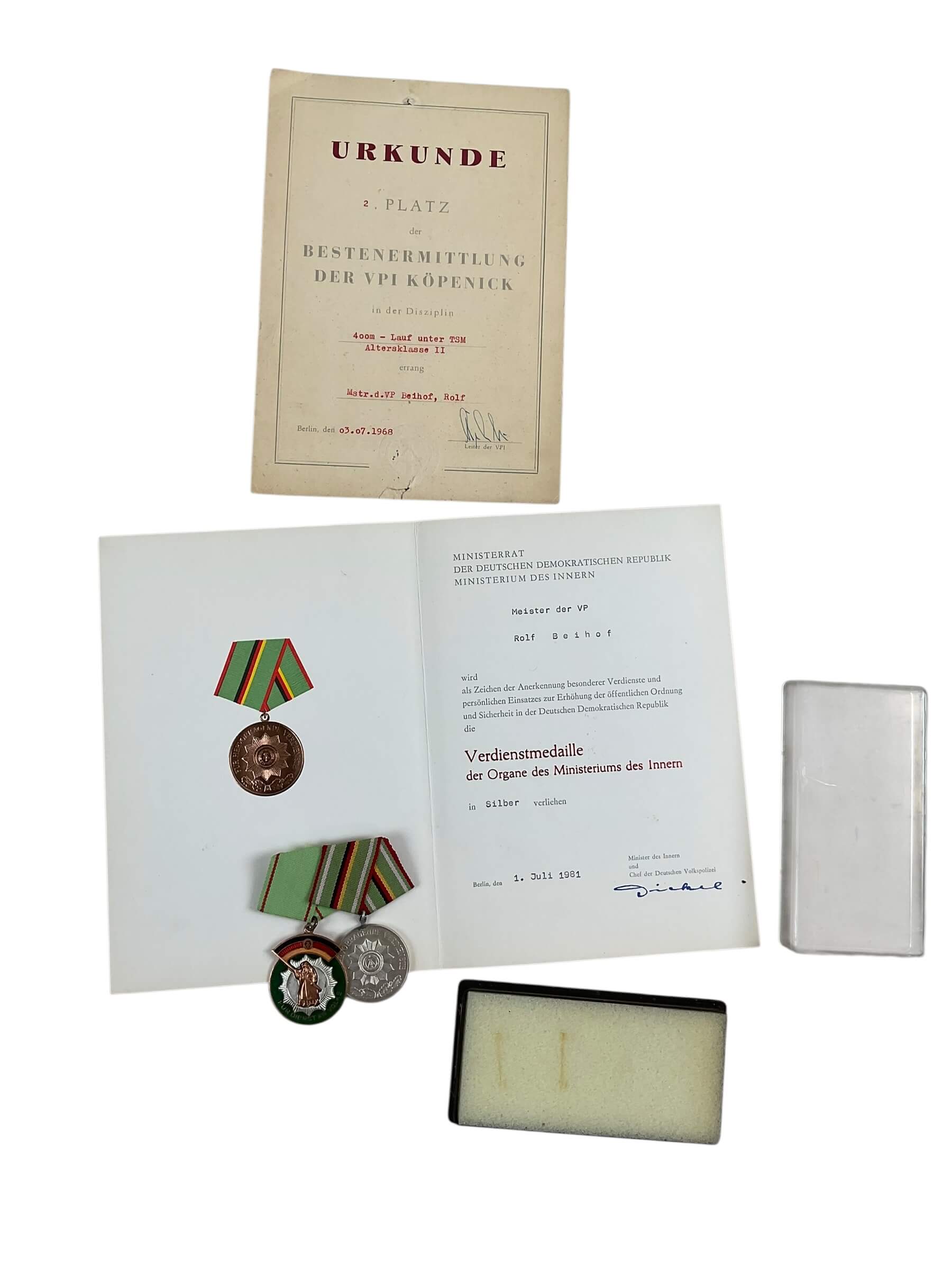 East German Police Officers Medal Group Lot X 10 With Documents East German Police Officers Medal Group Lot X 10 With Documents