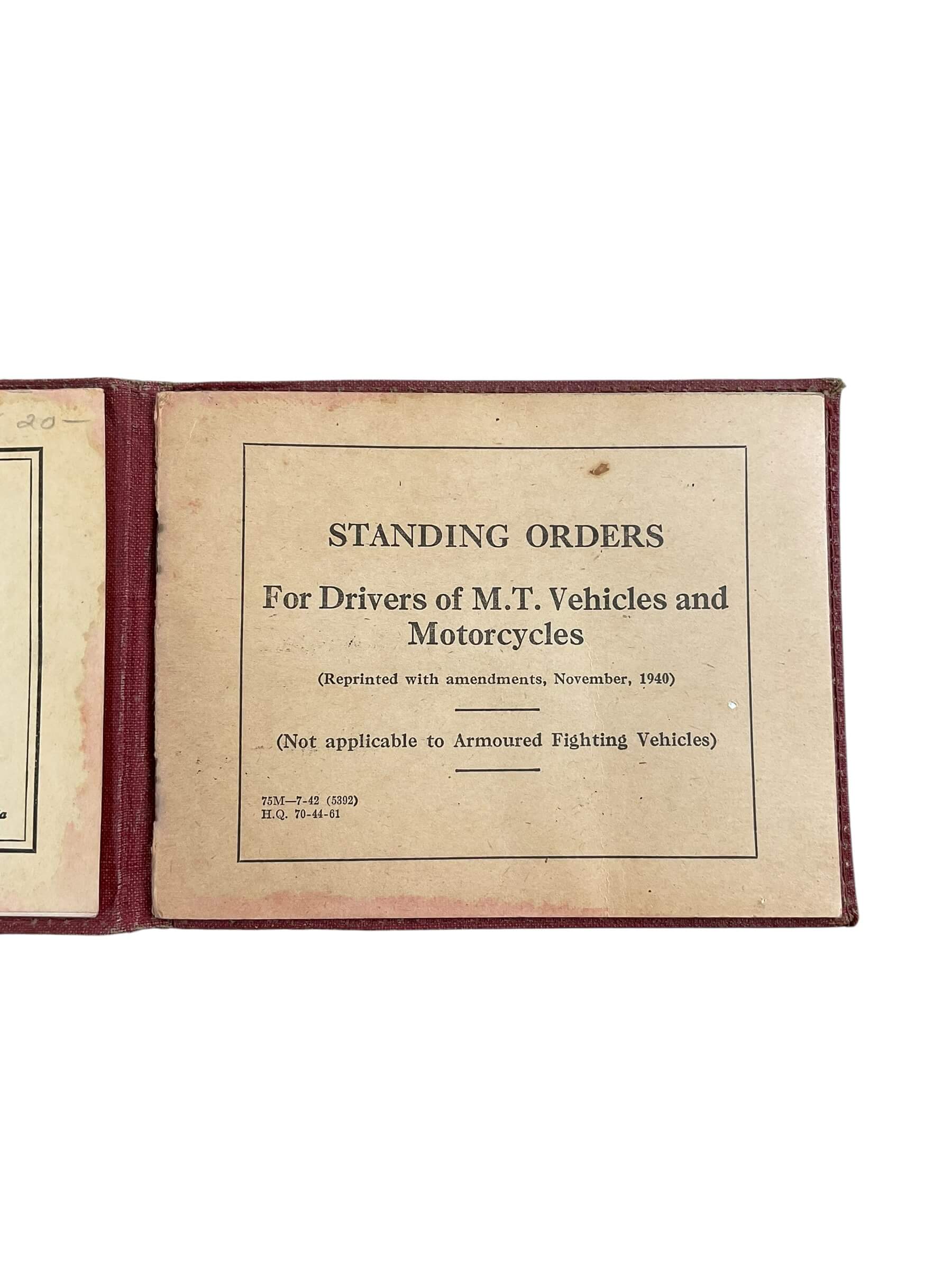 WW2 Canadian Standing Orders For Vehicles and Motorcycles With 8 Original Negatives WW2 Canadian Standing Orders For Vehicles and Motorcycles With 8 Original Negatives