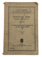 WW2 Canadian Army Training Pamphlet No 1 Instructional Background for the Young Soldier Used Softcover Reference Book