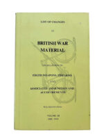 British List of Changes in British War Material Vol 3 New Hardcover Reference Book