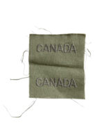 WW2 Canadian Army CANADA Tropical Shoulder Titles Insignia Pair Uncut