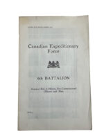 WW1 Canadian CEF 6th Battalion Nominal Roll Used Softcover Reference Book WW1 Canadian CEF 6th Battalion Nominal Roll Used Softcover Reference Book