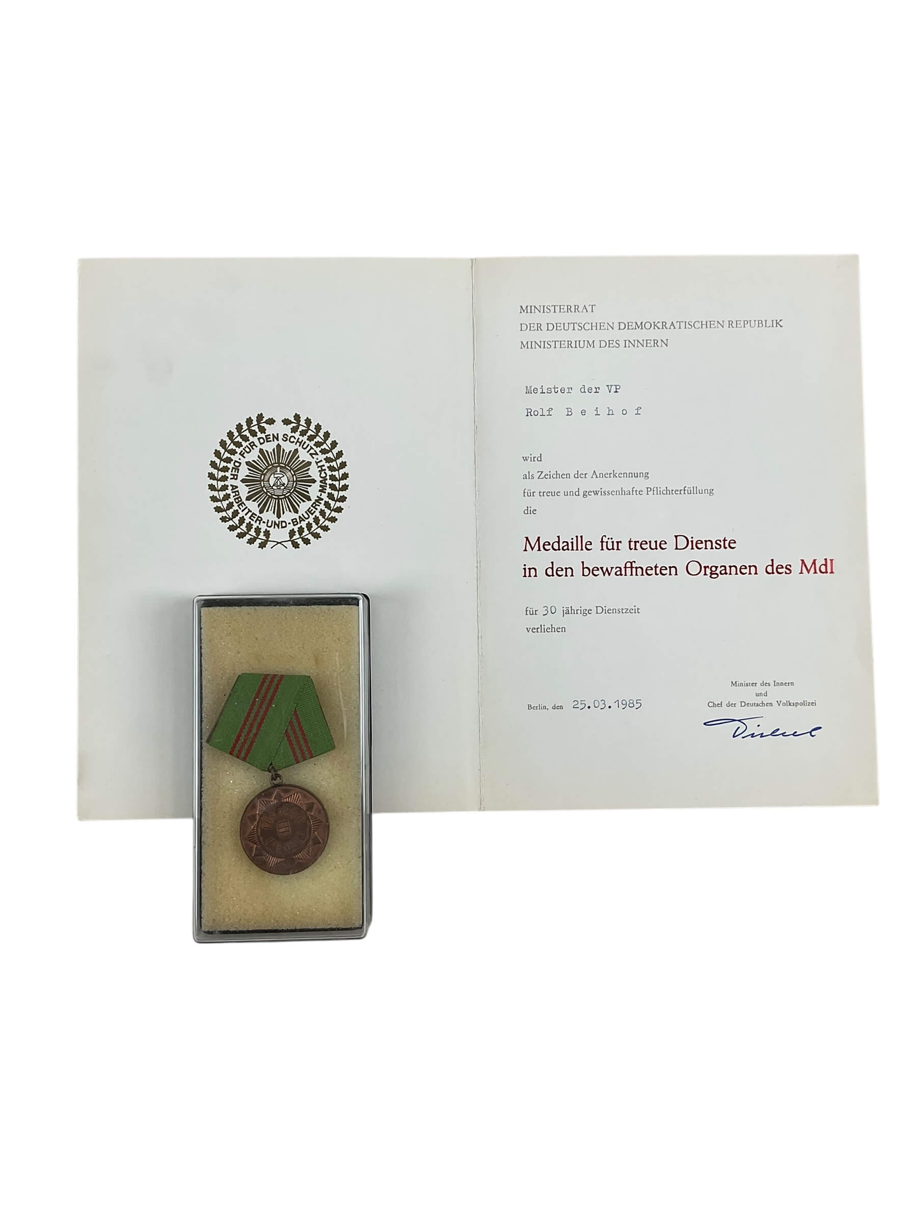 East German Police Officers Medal Group Lot X 10 With Documents East German Police Officers Medal Group Lot X 10 With Documents