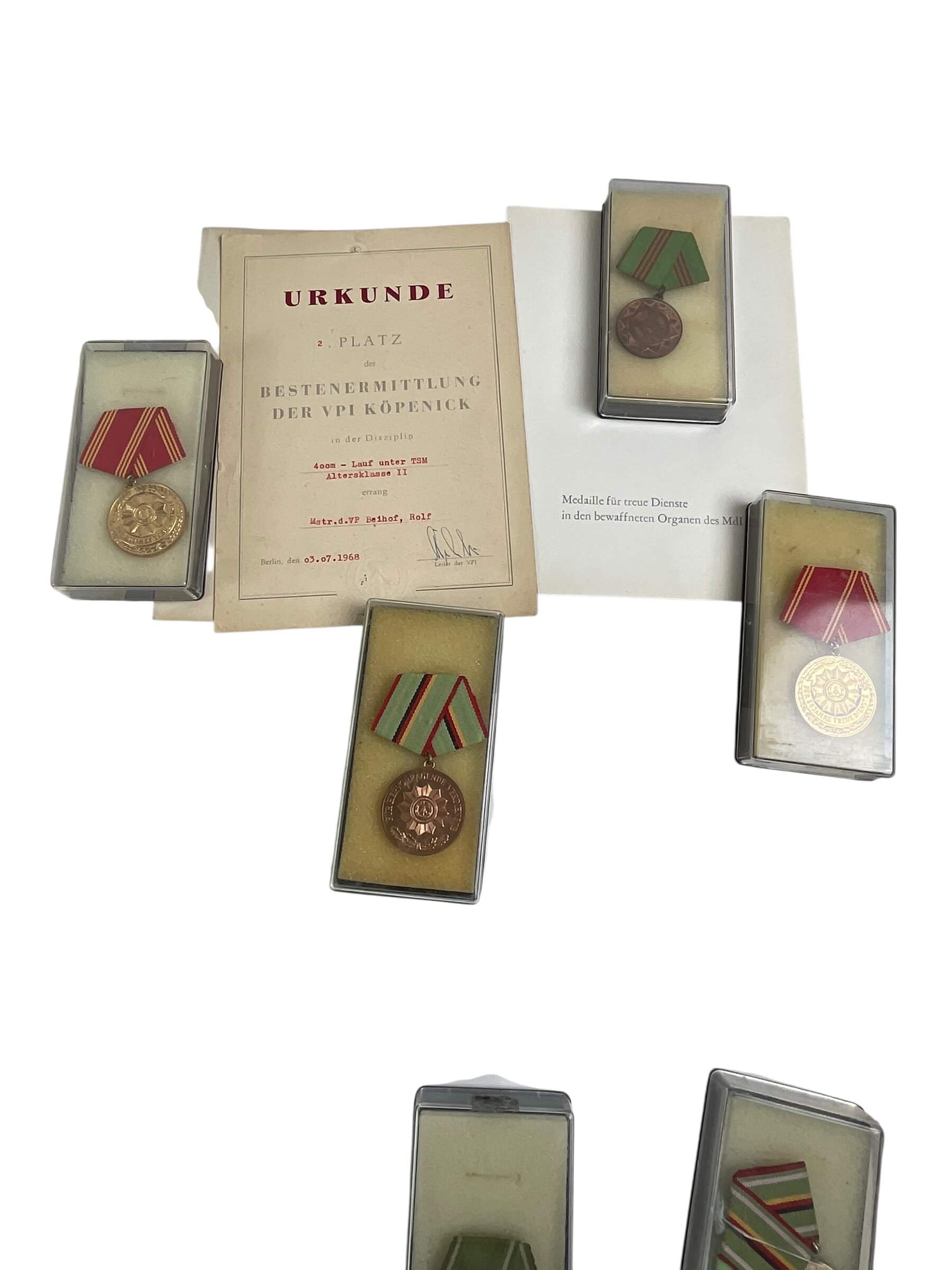 East German Police Officers Medal Group Lot X 10 With Documents East German Police Officers Medal Group Lot X 10 With Documents