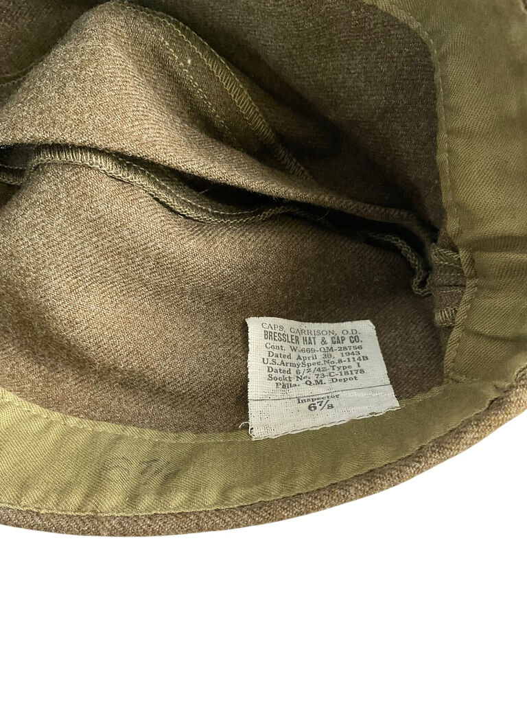 WW2 US Army Infantry Garrison Cap Size 6 7/8 With Laundry Number WW2 US Army Infantry Garrison Cap Size 6 7/8 With Laundry Number