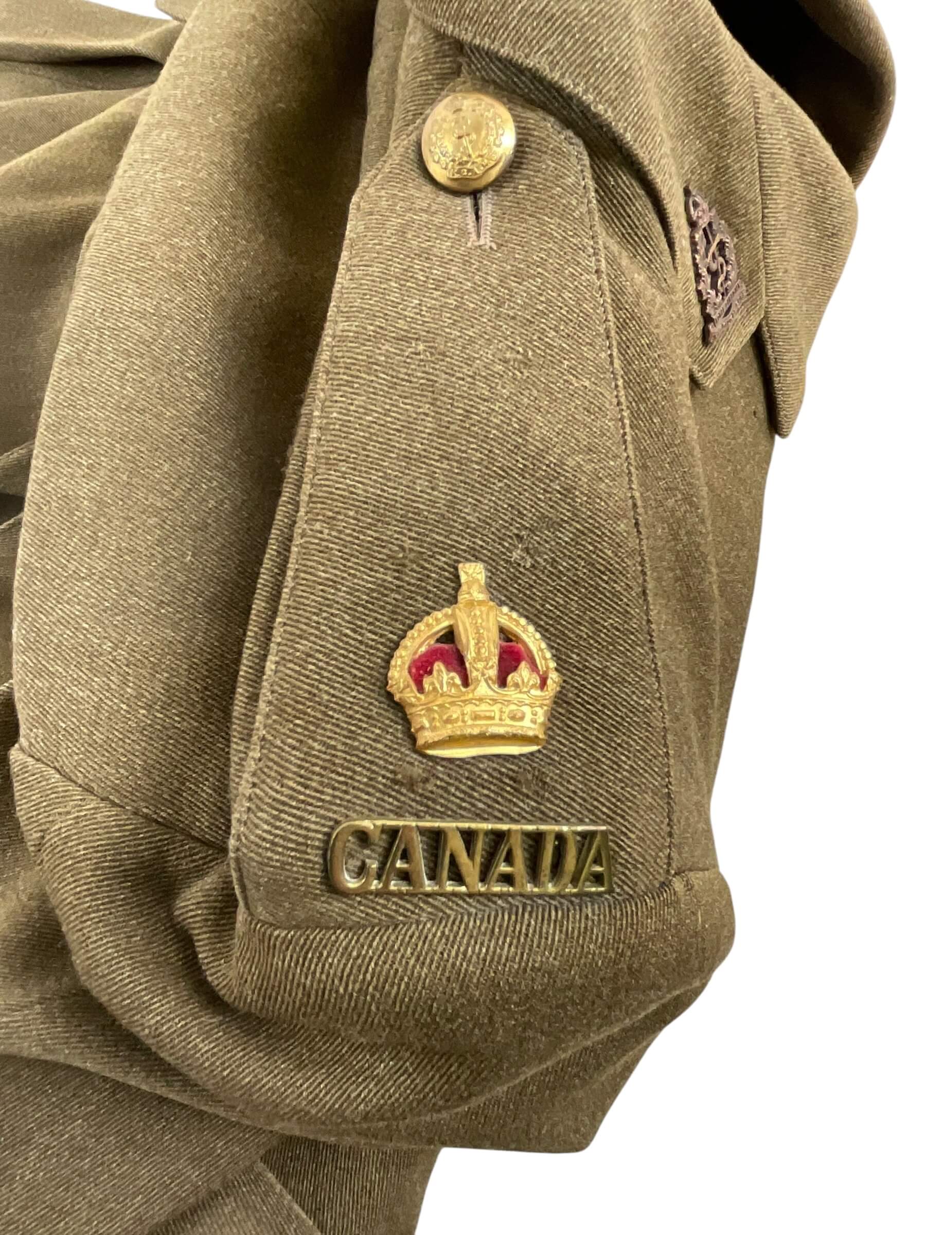 WW2 Canadian RCAMC Officers 4 Pocket Named Service Dress Jacket WW2 Canadian RCAMC Officers 4 Pocket Named Service Dress Jacket