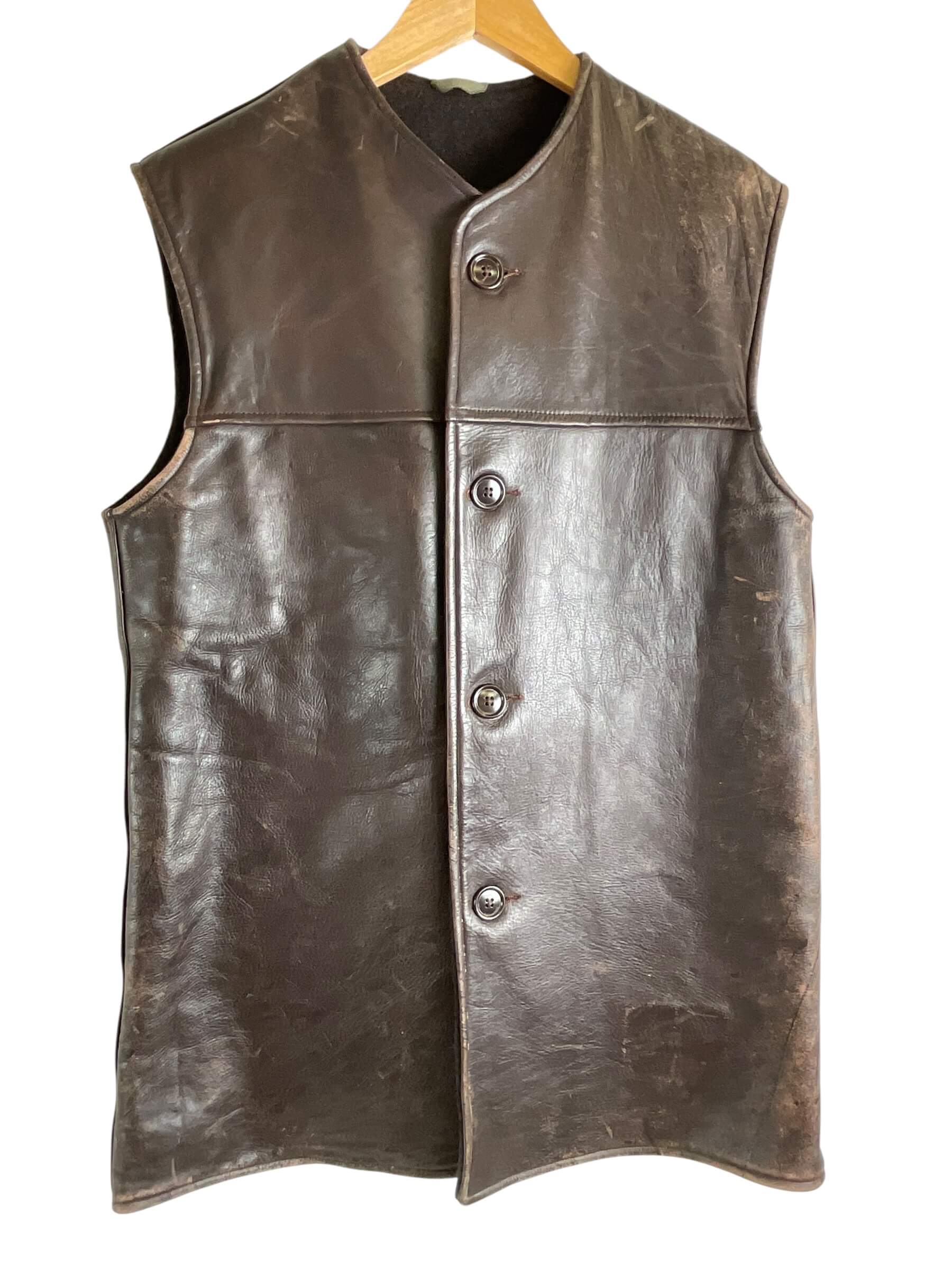 WW2 Canadian Army Leather Jerkin Size Medium Dated 1943 WW2 Canadian Army Leather Jerkin Size Medium Dated 1943