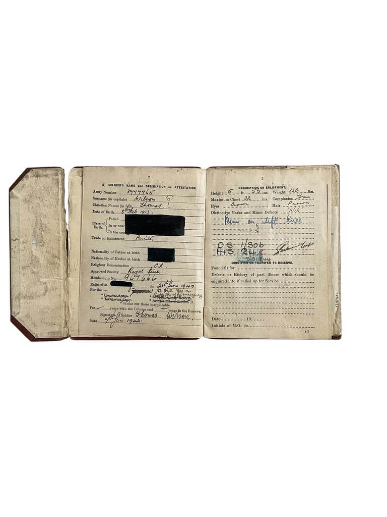 WW2 British Airborne Soldiers Service Pay Book Named Thomas Wilson WW2 British Airborne Soldiers Service Pay Book Named Thomas Wilson