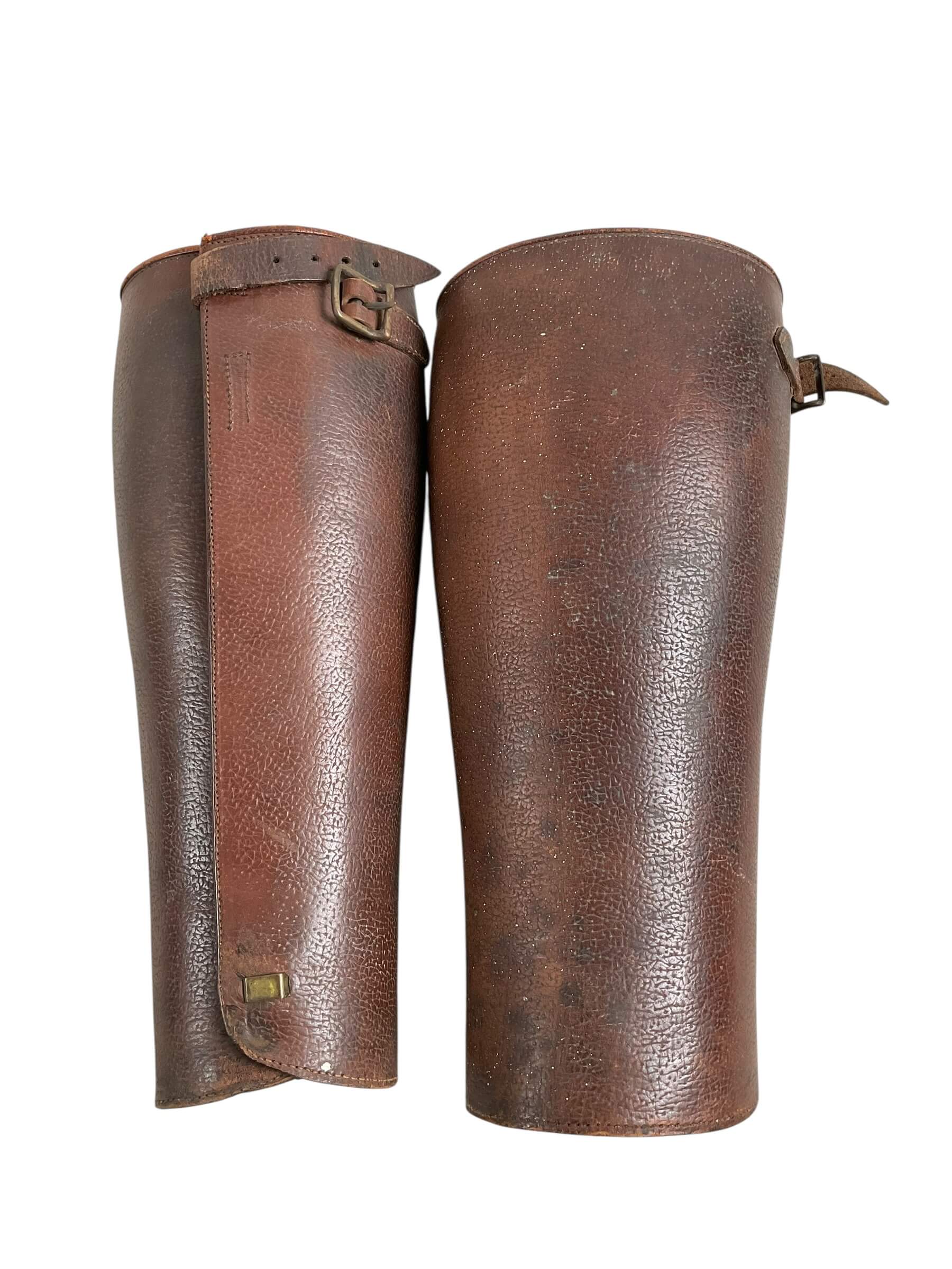 WW1 Canadian British Leather Officers Gators Dated 1915 WW1 Canadian British Leather Officers Gators Dated 1915