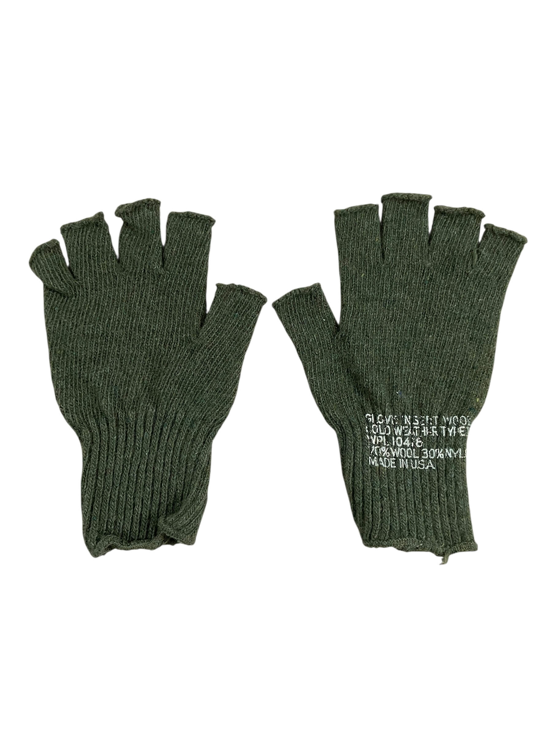 US Army Wool Glove Inserts OD Green Fingerless US Army Wool Glove Inserts OD Green Fingerless