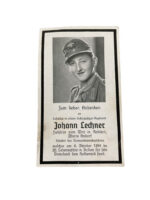 WW2 German Johann Lechner Gebirgsjäger Regiment Death Card