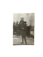 WW1 British BEF Soldier With Child 3 1/4" X 2 1/8" Photograph