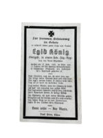 WW2 German Egid Konig Gebirgsjäger Regiment Death Card