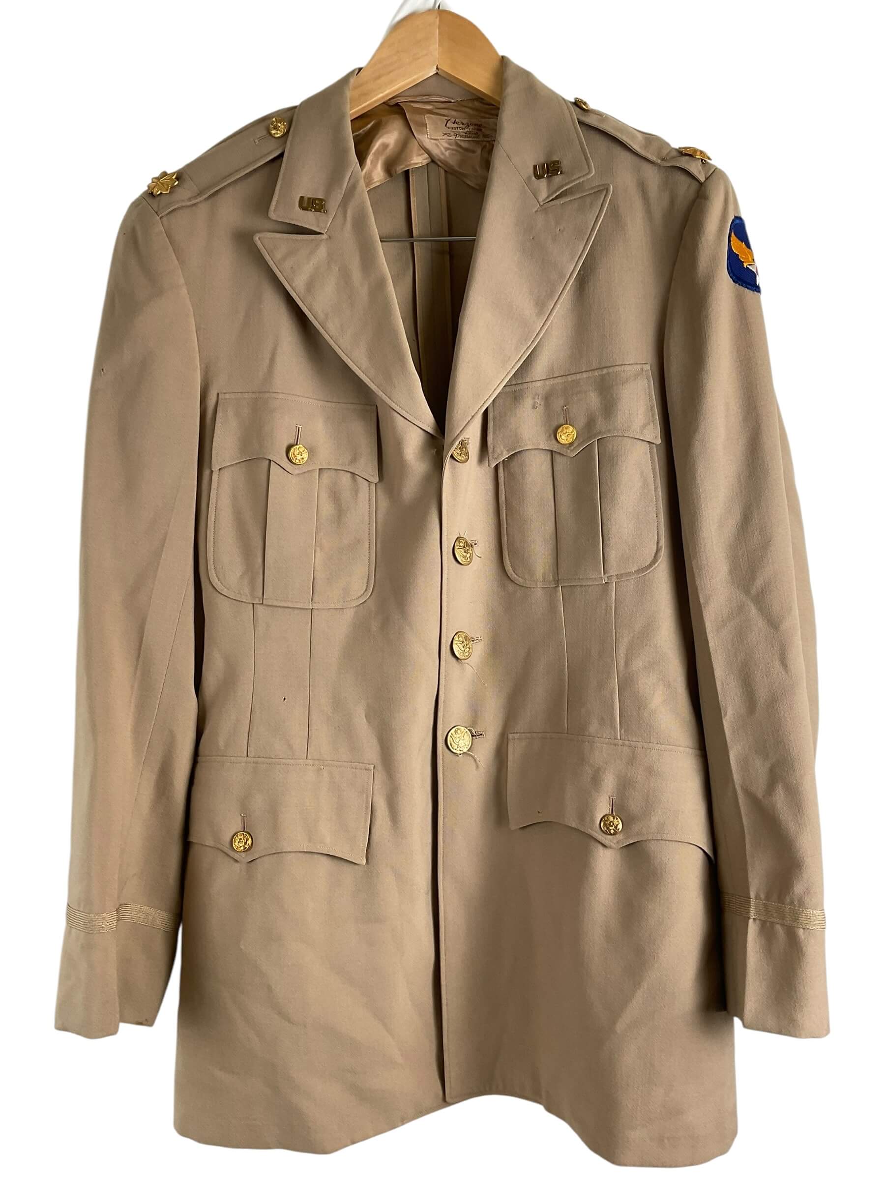 WW2 US USAAF Officers 4 Pocket Tunic Jacket Named WW2 US USAAF Officers 4 Pocket Tunic Jacket Named