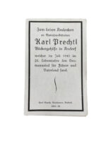 WW2 German Karl Prechtl Kriegsmarine Death Card