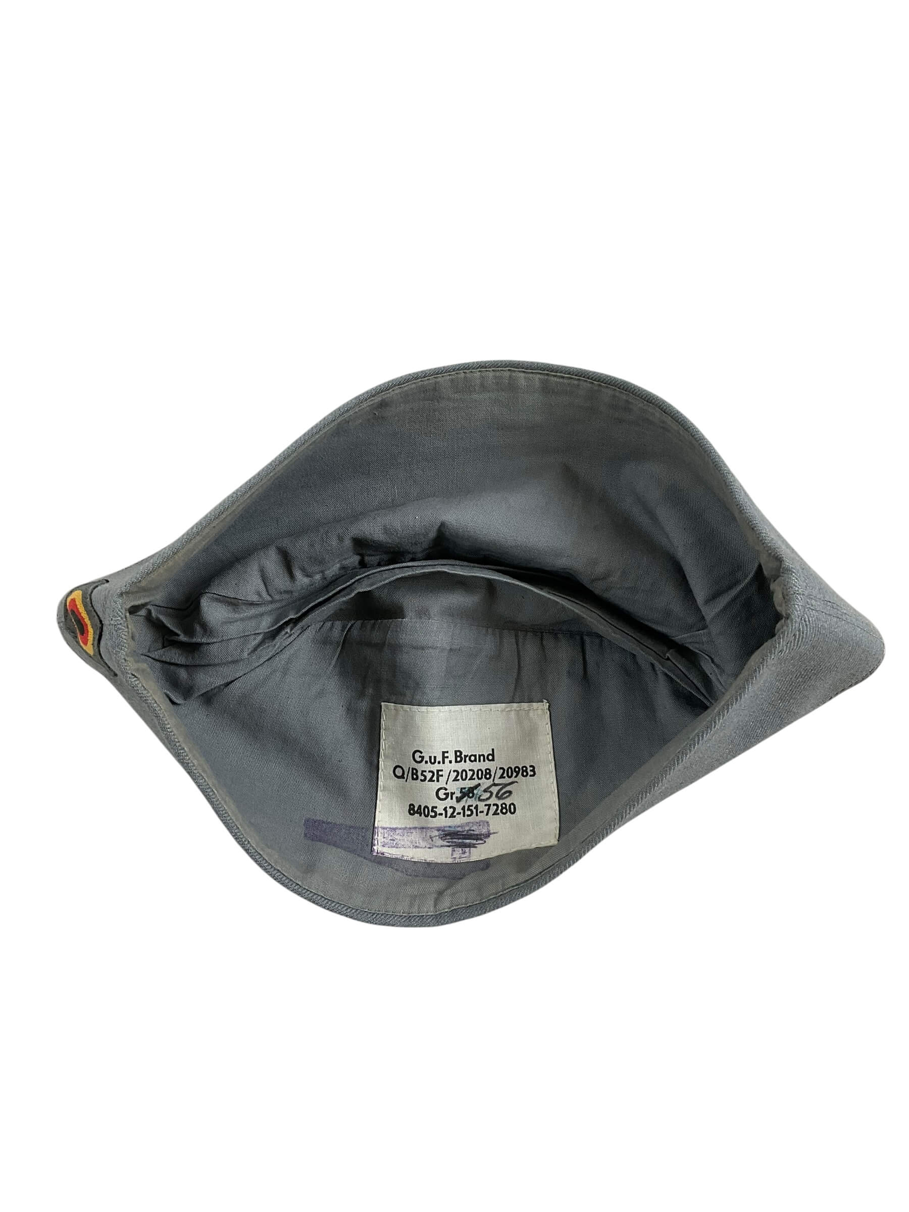 West German Grey Sidecap With Insignia Size 56 West German Grey Sidecap With Insignia Size 56