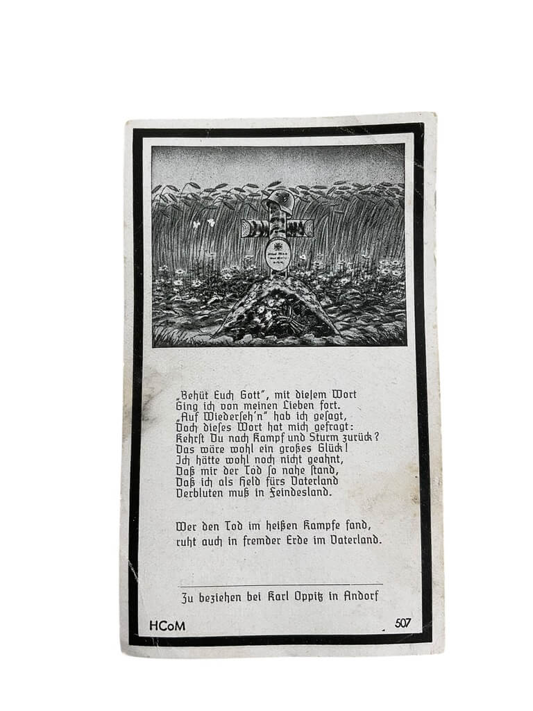 WW2 German Johann Lechner Gebirgsjäger Regiment Death Card WW2 German Johann Lechner Gebirgsjäger Regiment Death Card